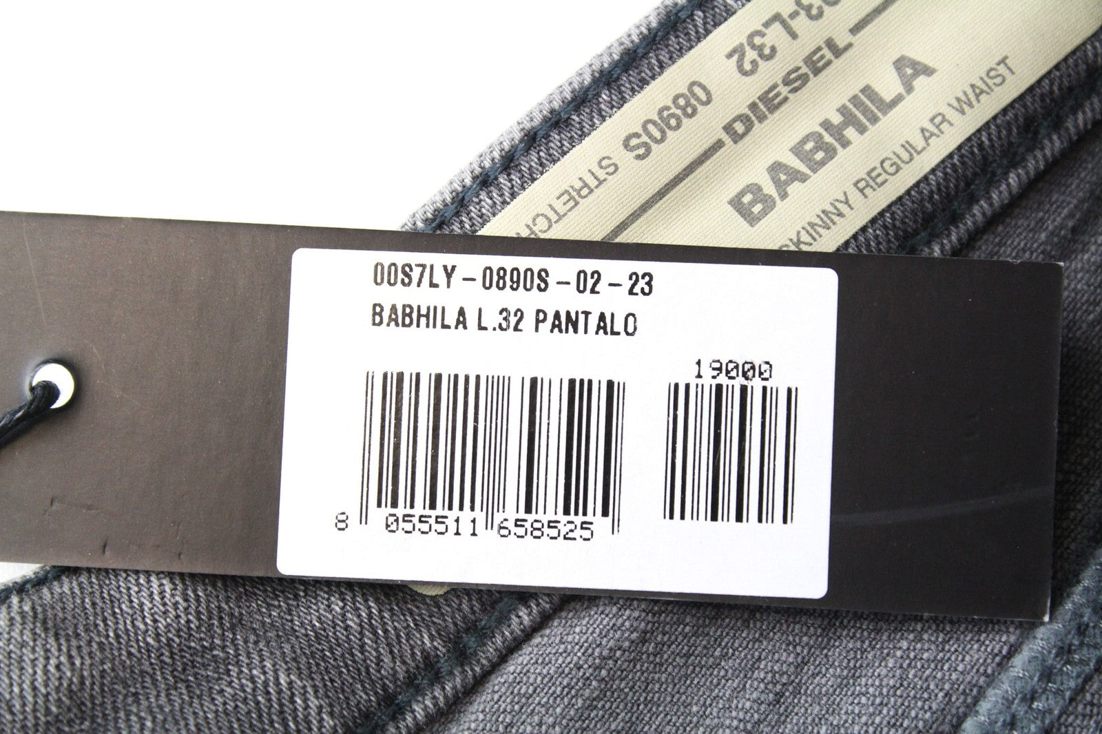 DIESEL Babhila 0890S Women Jeans W32/L32 Slim-Skinny Fit Cotton Stretch Grey