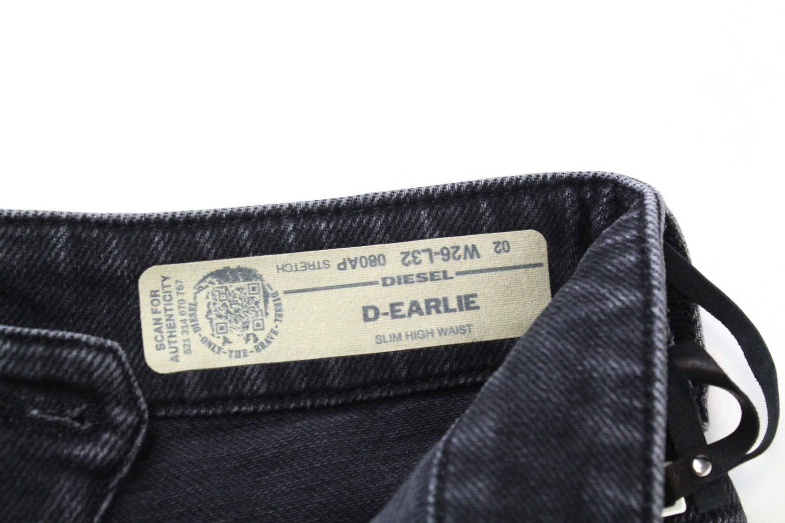 DIESEL D-Earlie 080AP Women Jeans W26/L32 Slim Cropped Dark Grey Cotton Blend