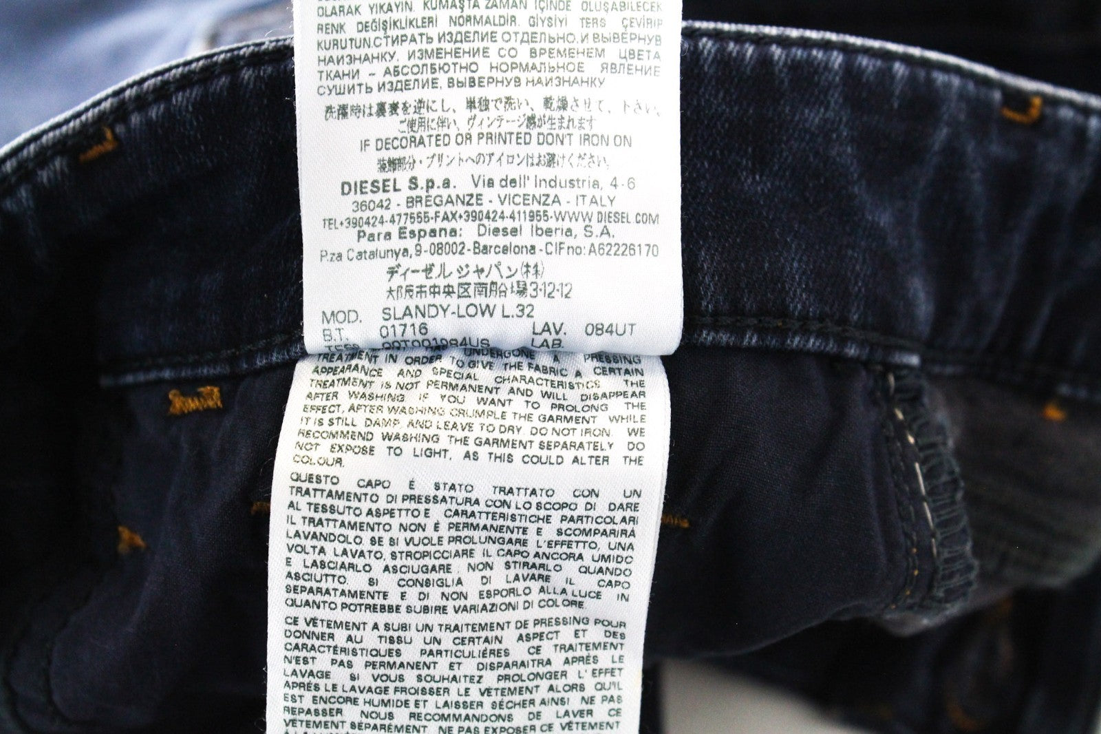 DIESEL Slandy 084UT Women Jeans W27/L32 Super Slim-Skinny Blue Cotton Stretch