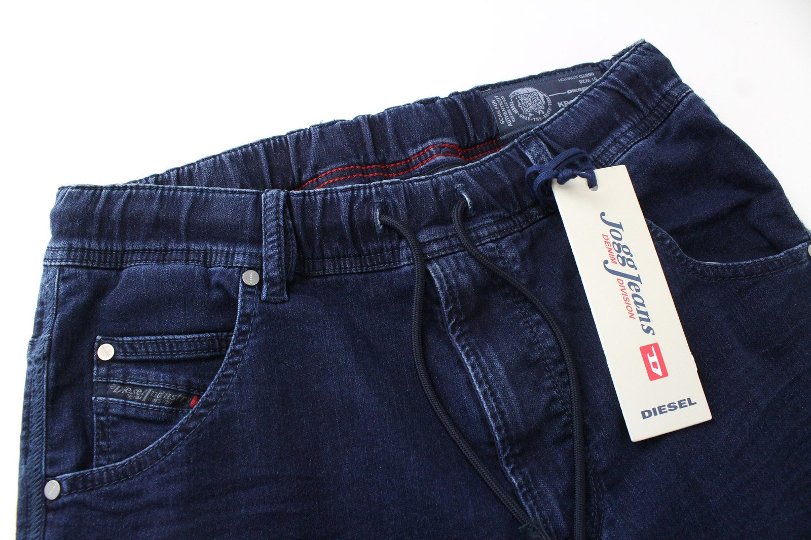 DIESEL Krooley-NE 0687D Men Jeans W28 Sweat Jogg Slim Carrot Blue Cotton Stretch