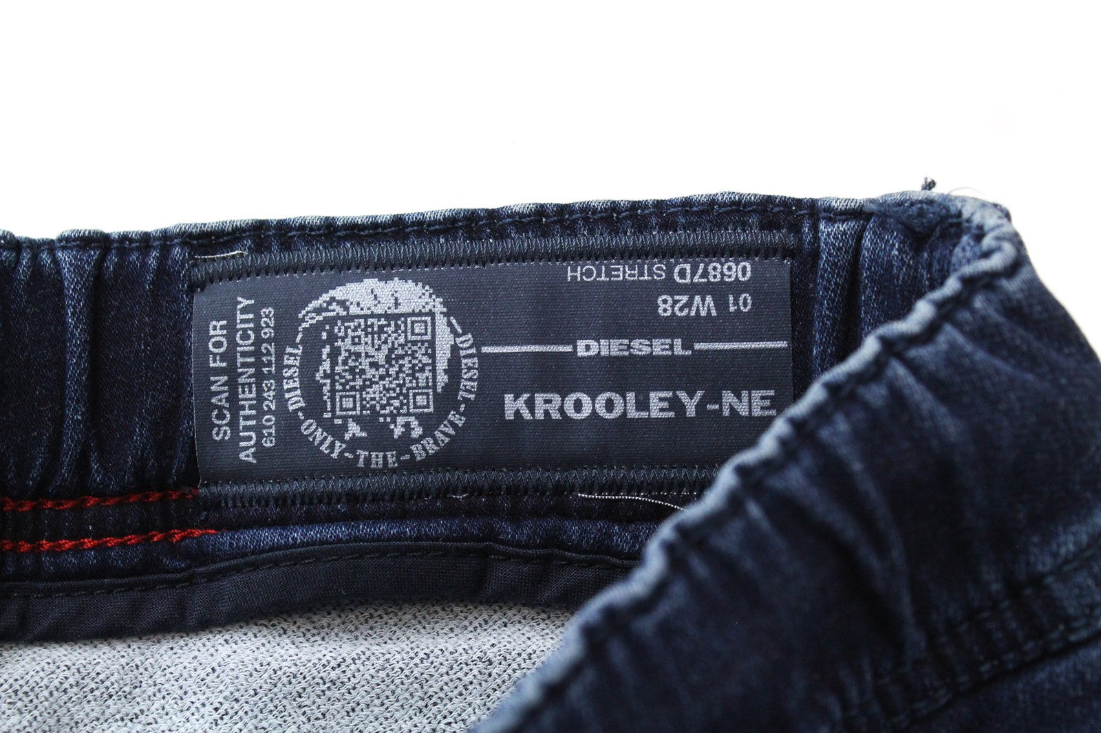 DIESEL Krooley-NE 0687D Men Jeans W28 Sweat Jogg Slim Carrot Blue Cotton Stretch