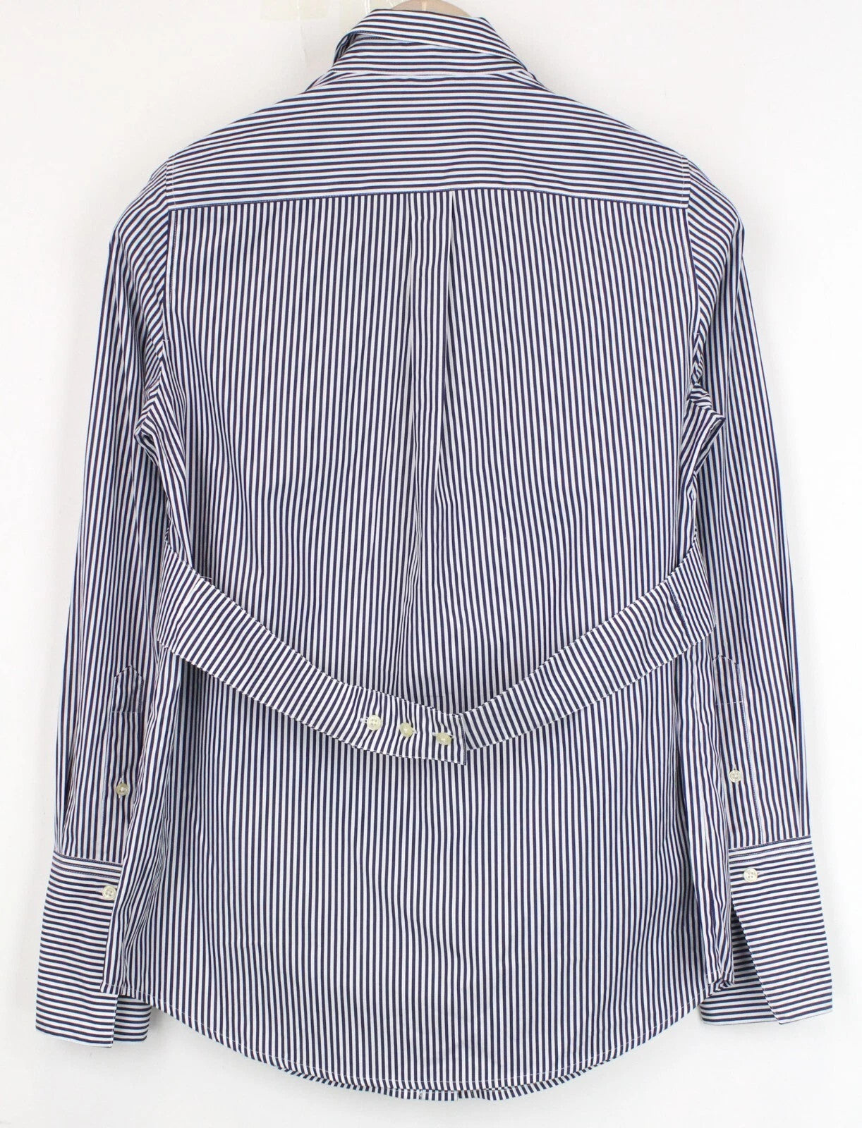 SUISTUDIO Babs Women Shirt UK8R XS Blue White Striped Cotton Long Sleeve Layered