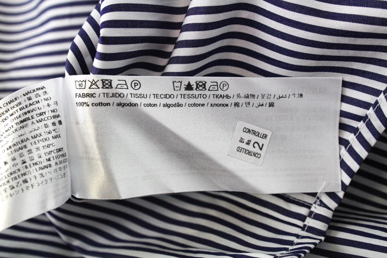 SUISTUDIO Babs Women Shirt UK8R XS Blue White Striped Cotton Long Sleeve Layered