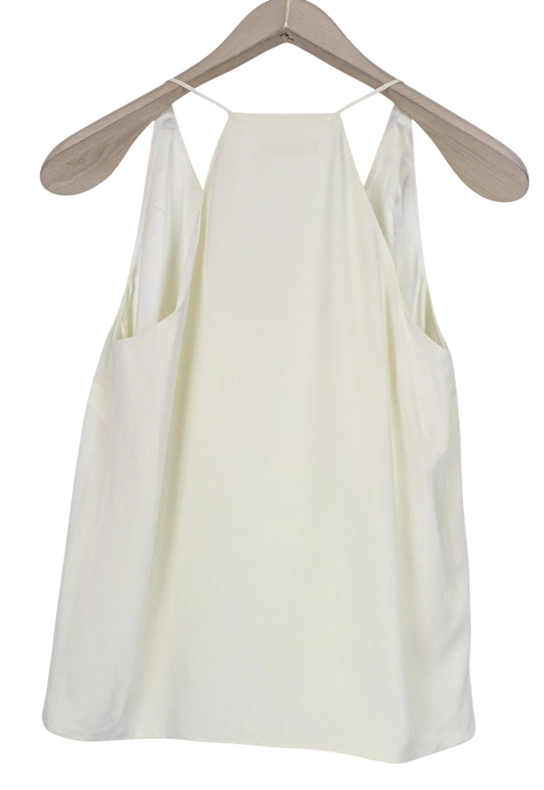 SUISTUDIO Rickie Women Top UK8 Off-White Pure Silk Lined Pull On V-Neck