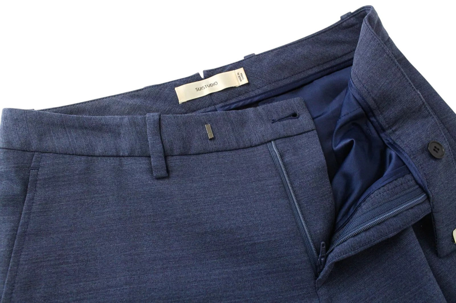 SUISTUDIO Robin Women Trousers UK8R W31 Blue Pleated Front Classic Formal