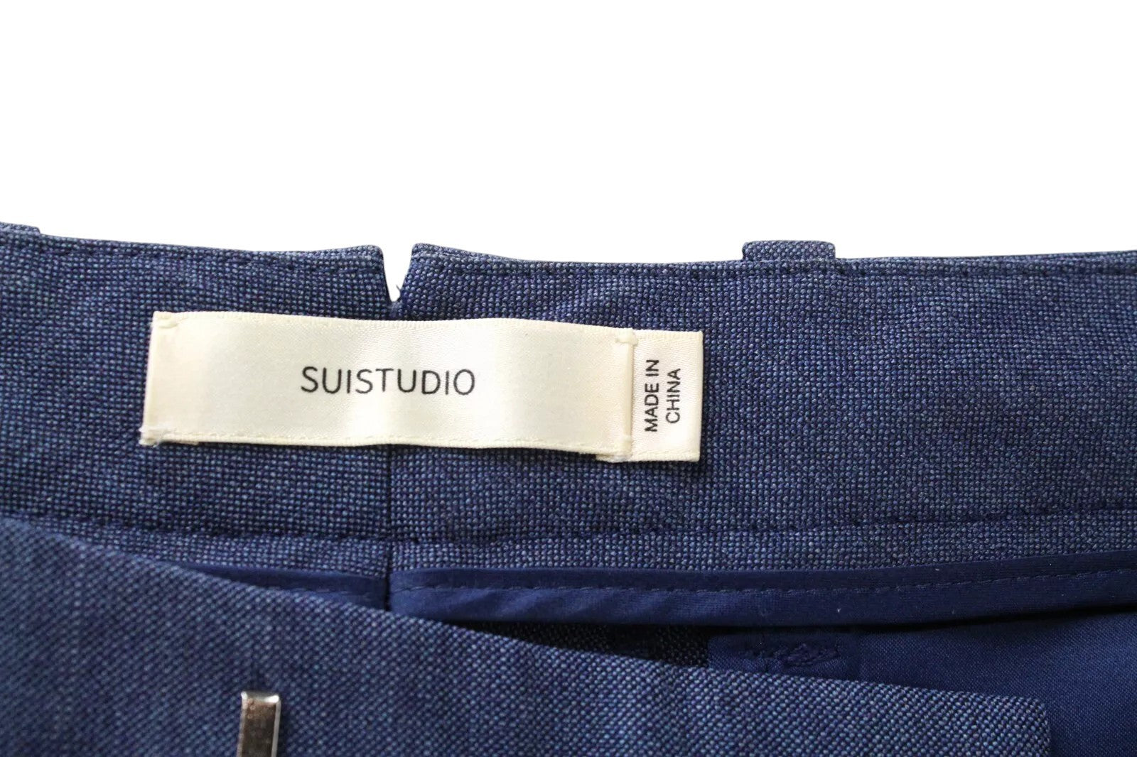 SUISTUDIO Robin Women Trousers UK8R W31 Blue Pleated Front Classic Formal