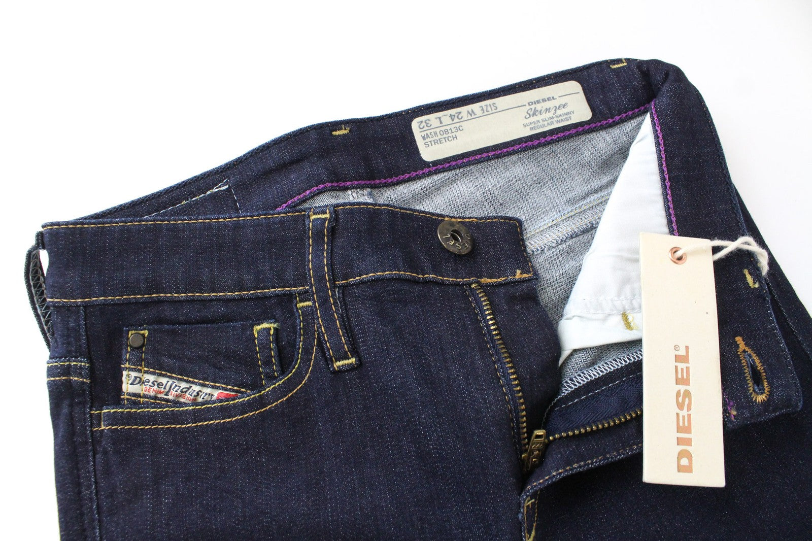 DIESEL Skinzee 0813C Women Jeans W24/L32 Girls Super Slim-Skinny Stretch Blue