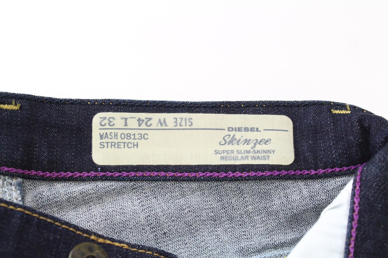 DIESEL Skinzee 0813C Women Jeans W24/L32 Girls Super Slim-Skinny Stretch Blue