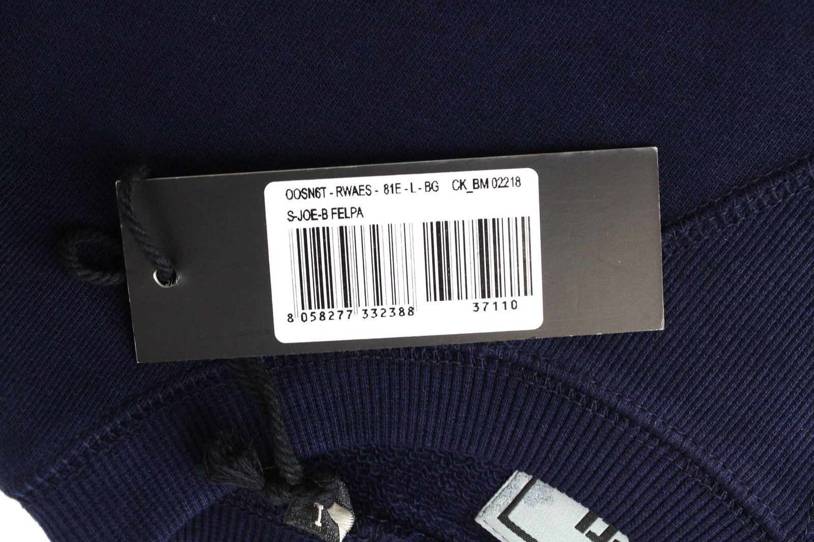 DIESEL S-Joe Men Sweatshirt L Blue Logo Long Sleeved Pull On Pure Cotton