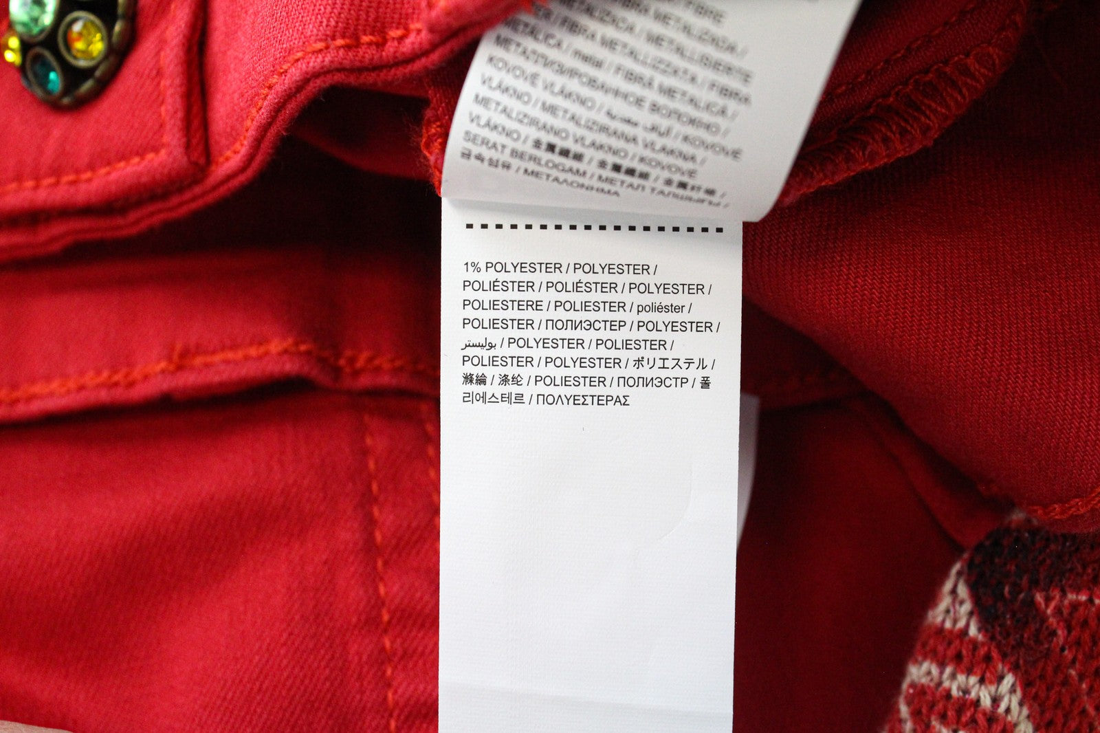 DESIGUAL Kyle Women Jacket UK6 XS Red Cotton Blend Knitted Sleeves