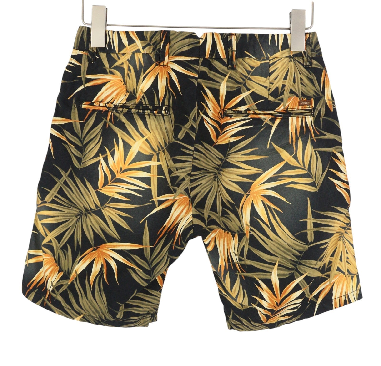 SCOTCH & SODA Men Shorts W28 Faded Leafs Pattern Cotton Zip Fly Chino