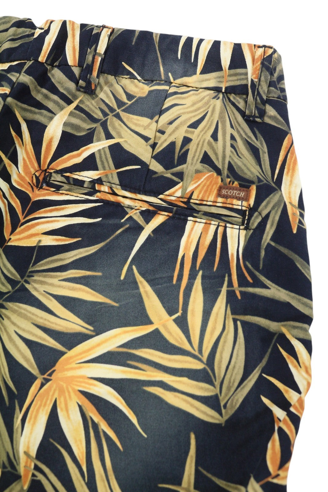 SCOTCH & SODA Men Shorts W28 Faded Leafs Pattern Cotton Zip Fly Chino
