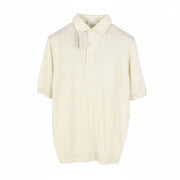 FILIPPO DE LAURENTIIS Men Polos IT54 XL Beige Melange Linen Blend Short Sleeved