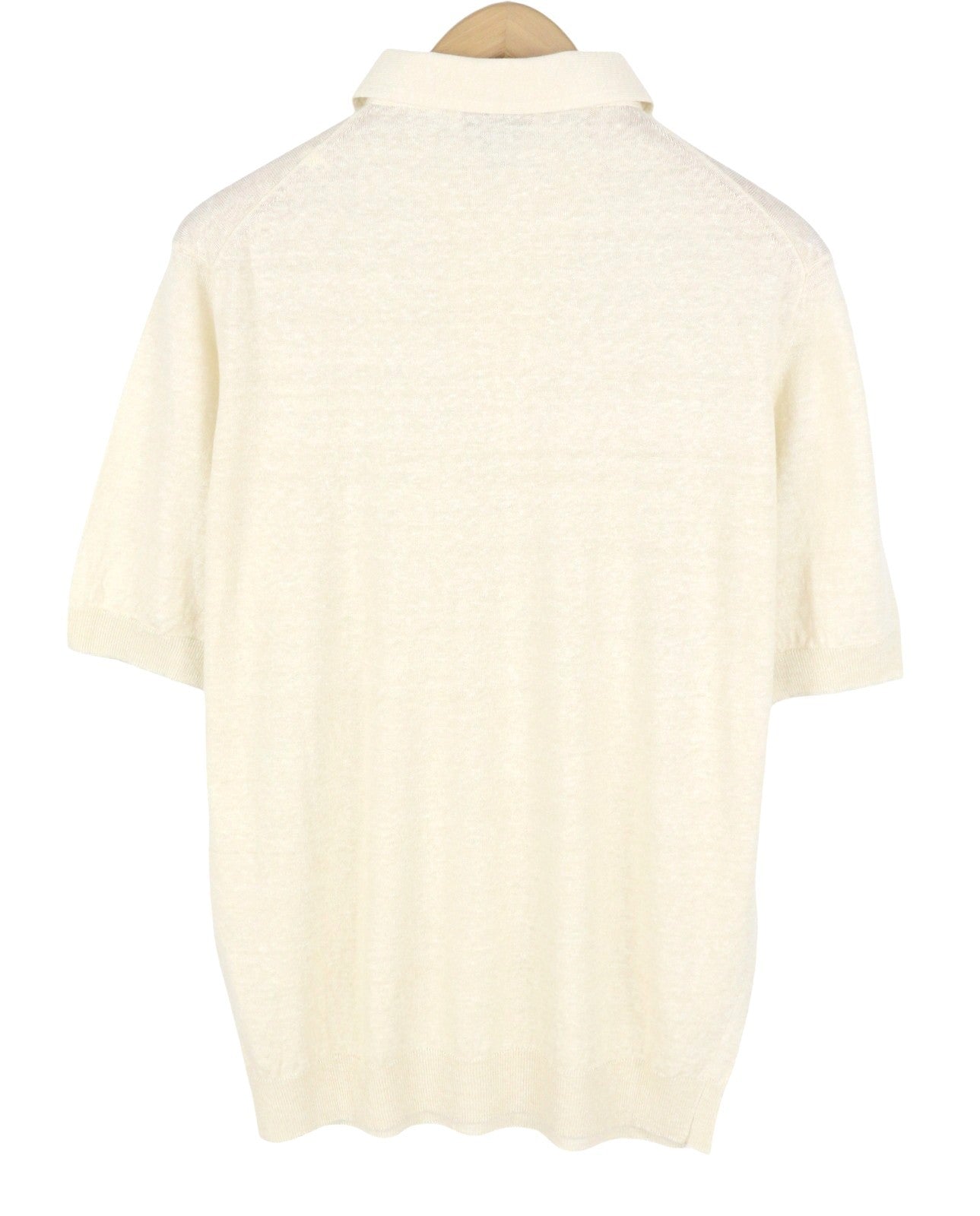 FILIPPO DE LAURENTIIS Men Polos IT54 XL Beige Melange Linen Blend Short Sleeved
