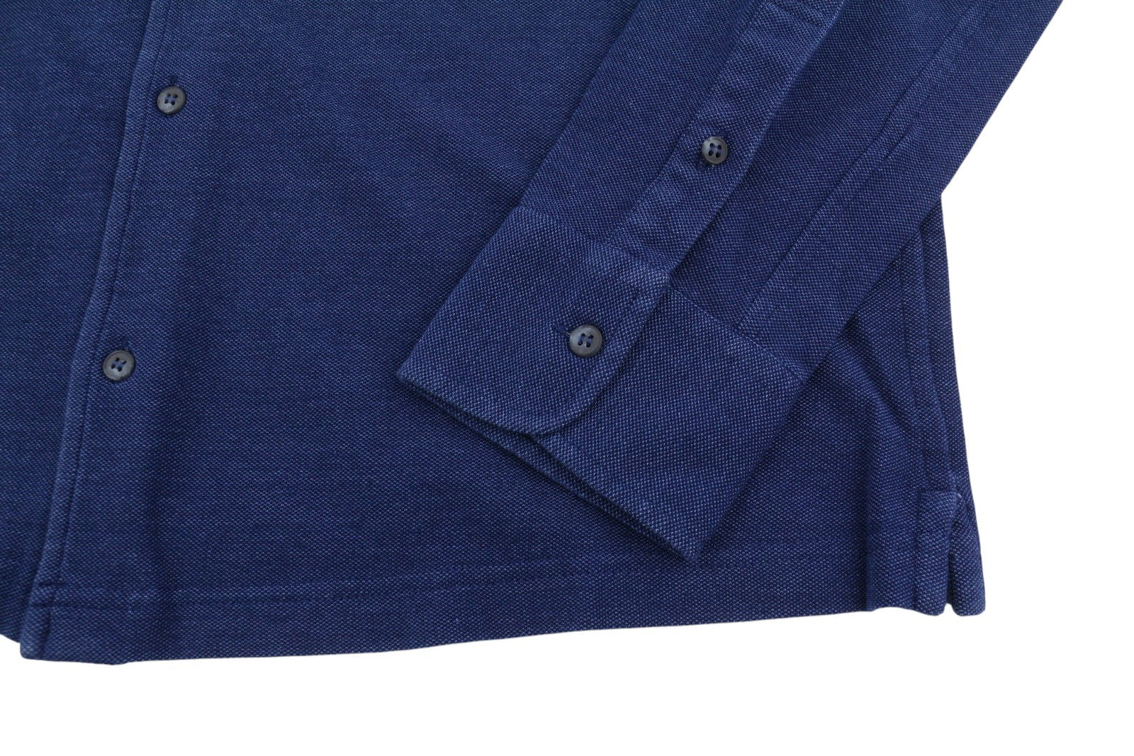 FILIPPO DE LAURENTIIS Men Shirt IT50 M Blue Denim Look Cutaway Neck Button