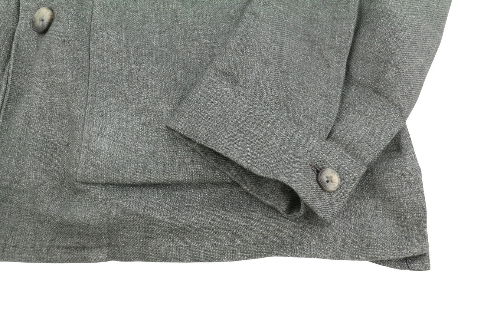 SUITSUPPLY Walter HP Ames Pleat ES Men Suit UK36R W32 Green Melange Pure Linen