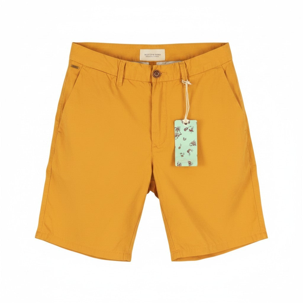 SCOTCH & SODA Men Shorts W36 Orange Mustard Cotton Zip Fly Chino