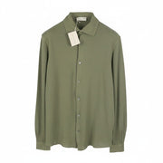 FILIPPO DE LAURENTIIS Men Shirt IT54 XL Green Cotton Cutaway Button-Up