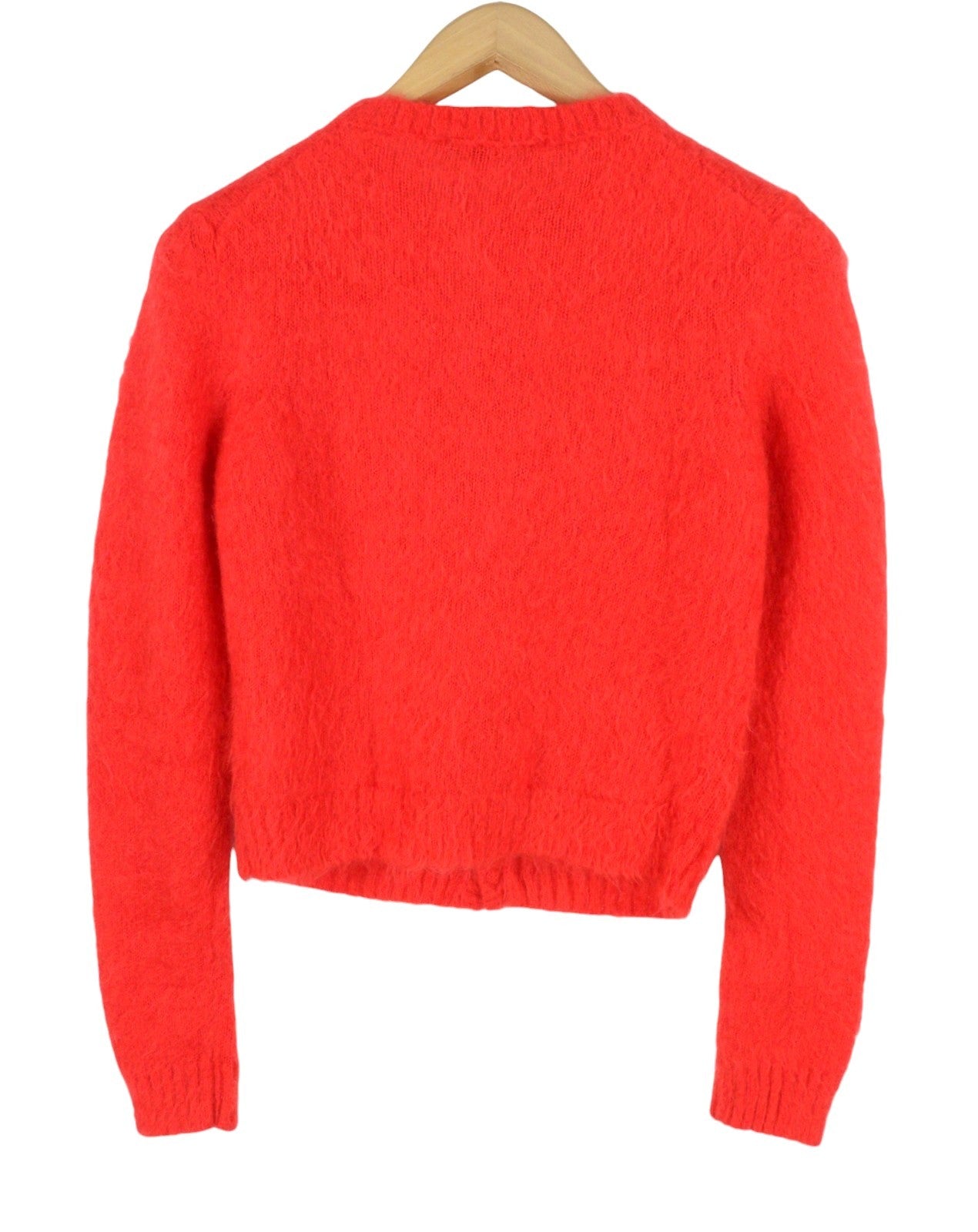DSQUARED2 Women Jumper S Orange Wool Mohair Blend Button-Up Cardigan