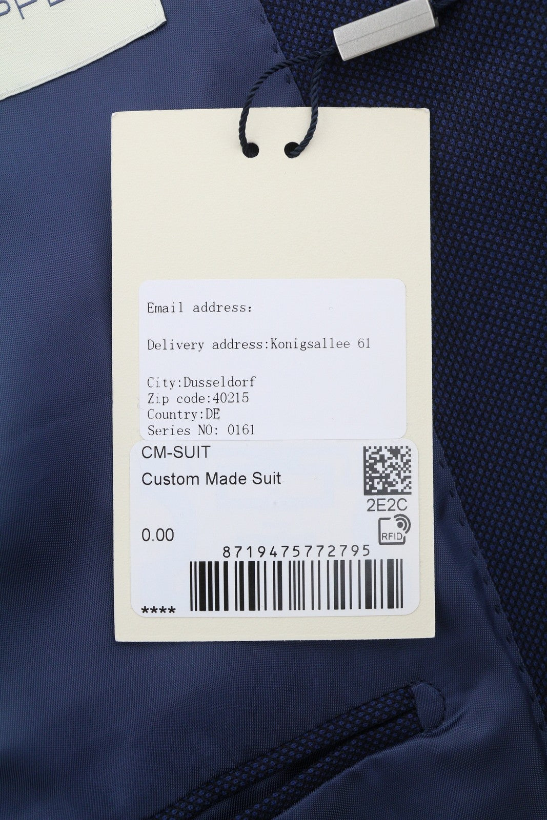 SUITSUPPLY La Spalla Sienna Int Men Suit UK36R W31 Blue Patterned Wool 2PC