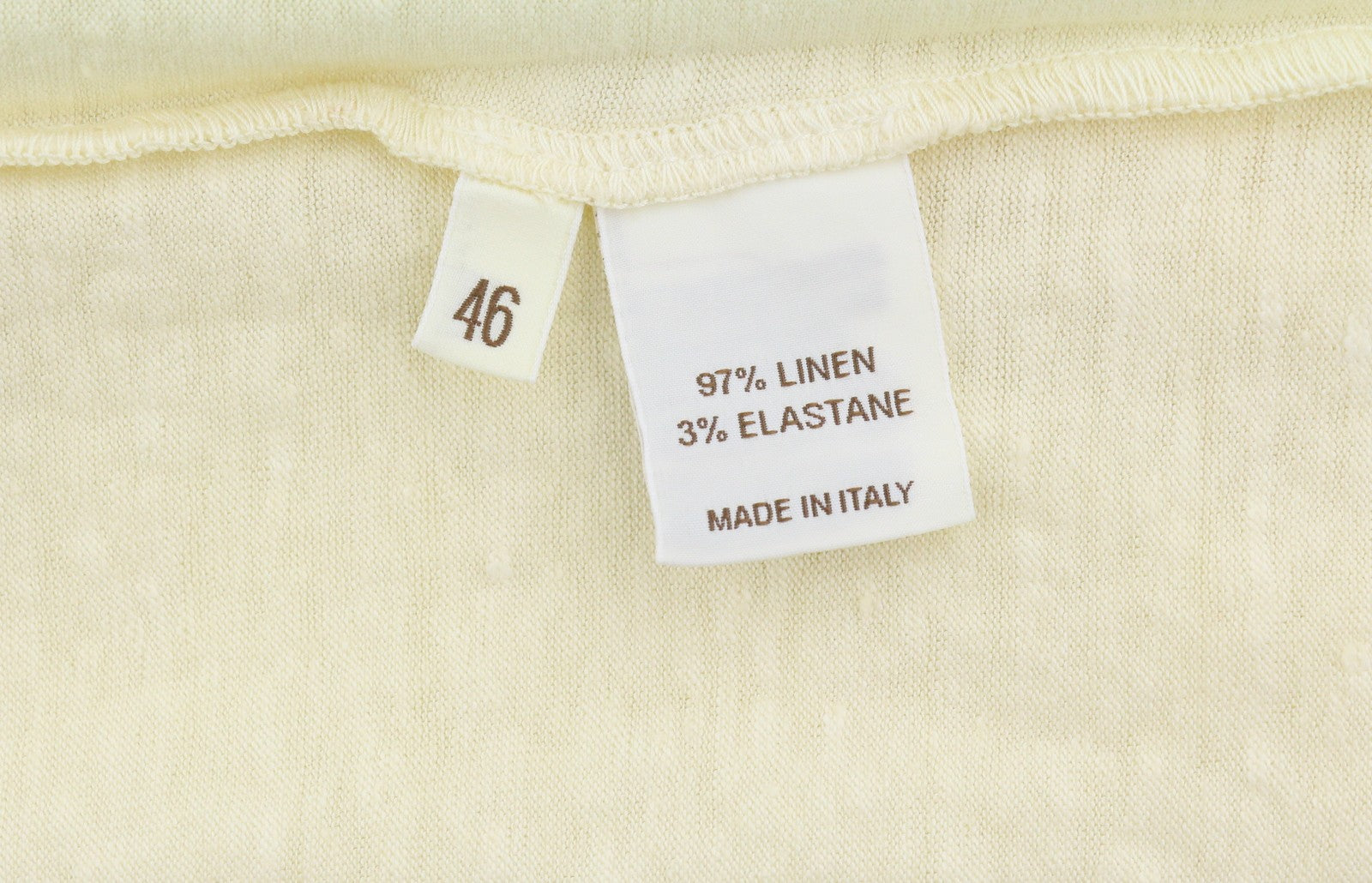 FILIPPO DE LAURENTIIS Men Polos IT46 XS Light Yellow Linen Blend Short Sleeved