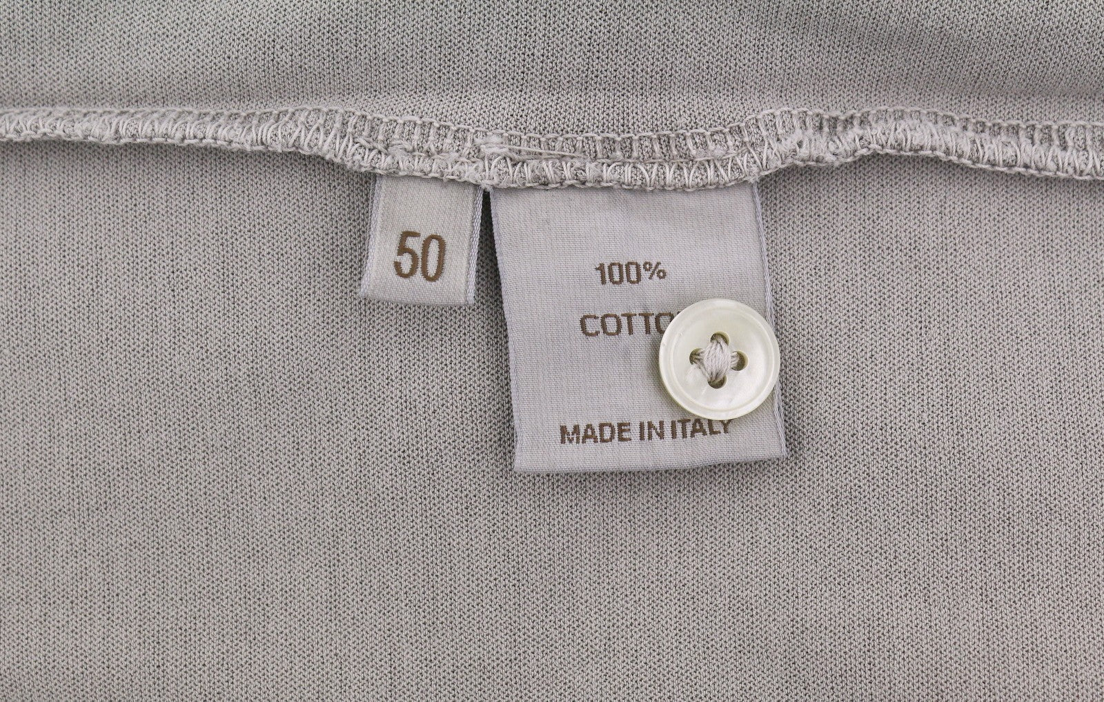 FILIPPO DE LAURENTIIS Men Polos IT50 M Grey Faded Cotton Short Sleeved