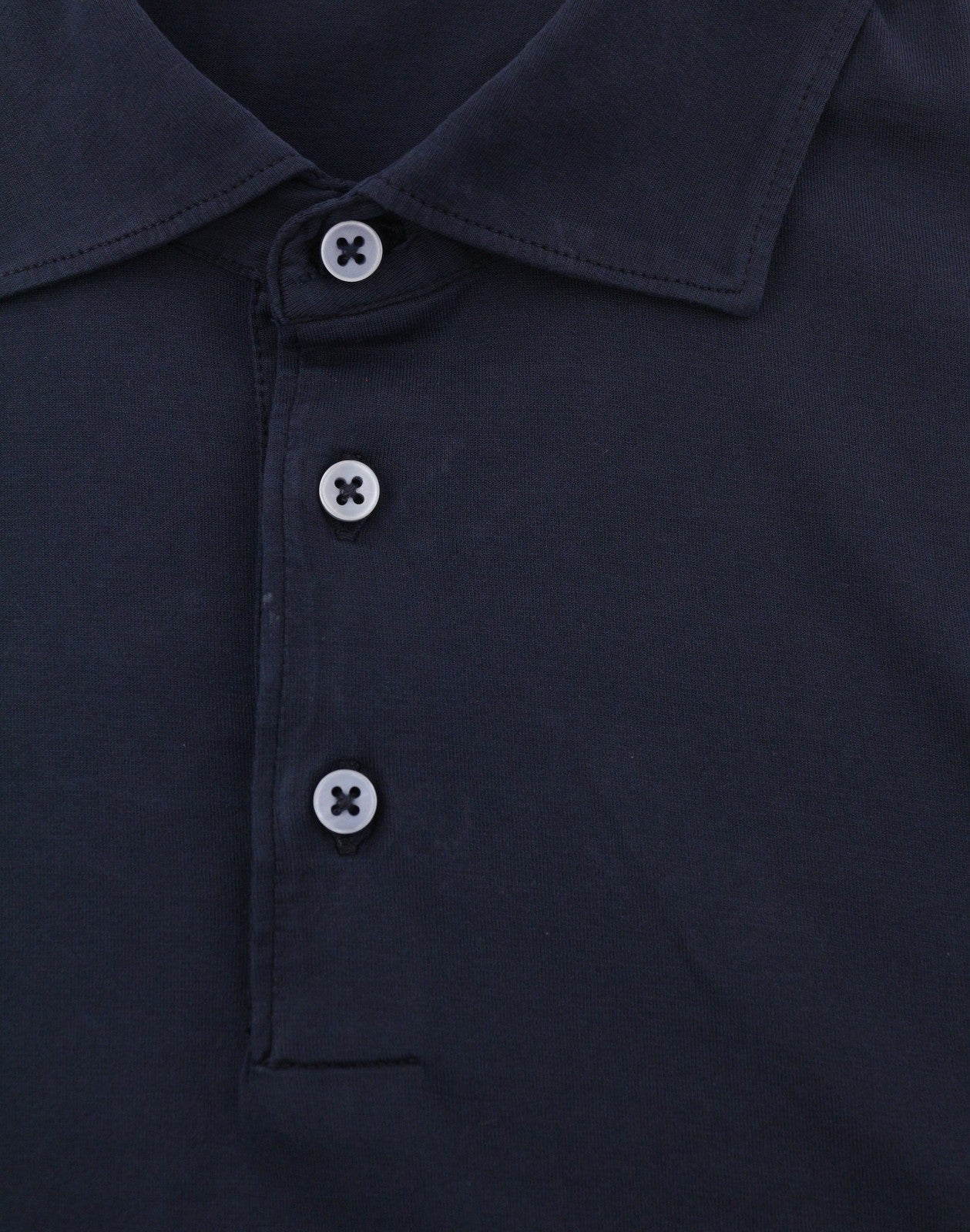 FILIPPO DE LAURENTIIS Men Polos IT54 XL Blue Cotton Half Button Short Sleeve