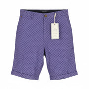 SCOTCH & SODA Men Shorts W32 Purple Patterned Turn Up Zip Fly Chino