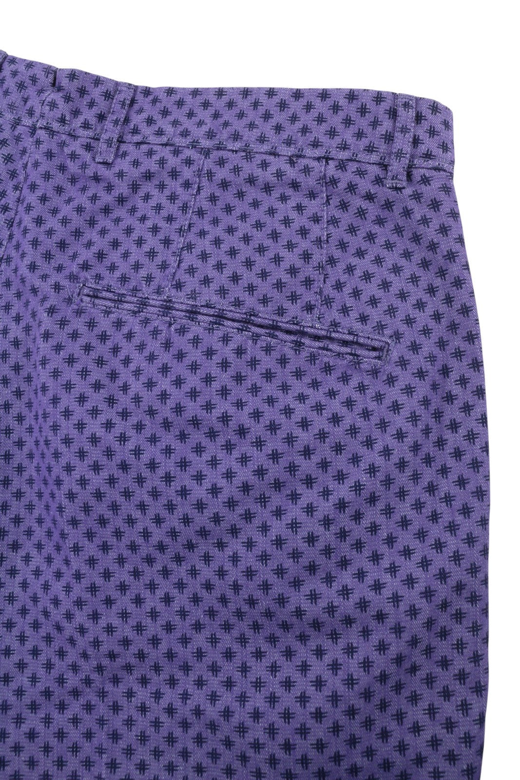 SCOTCH & SODA Men Shorts W32 Purple Patterned Turn Up Zip Fly Chino