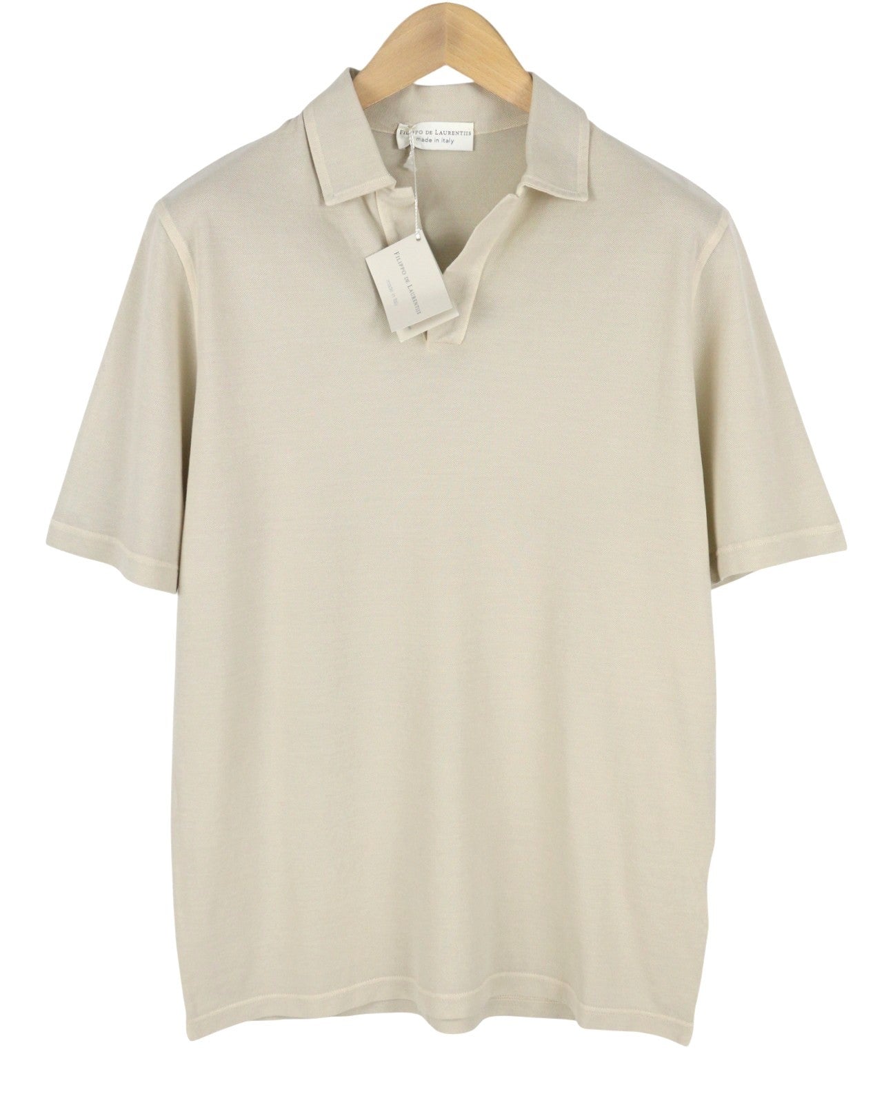 FILIPPO DE LAURENTIIS Skipper Men Polos IT52 L Beige Cotton Short Sleeved