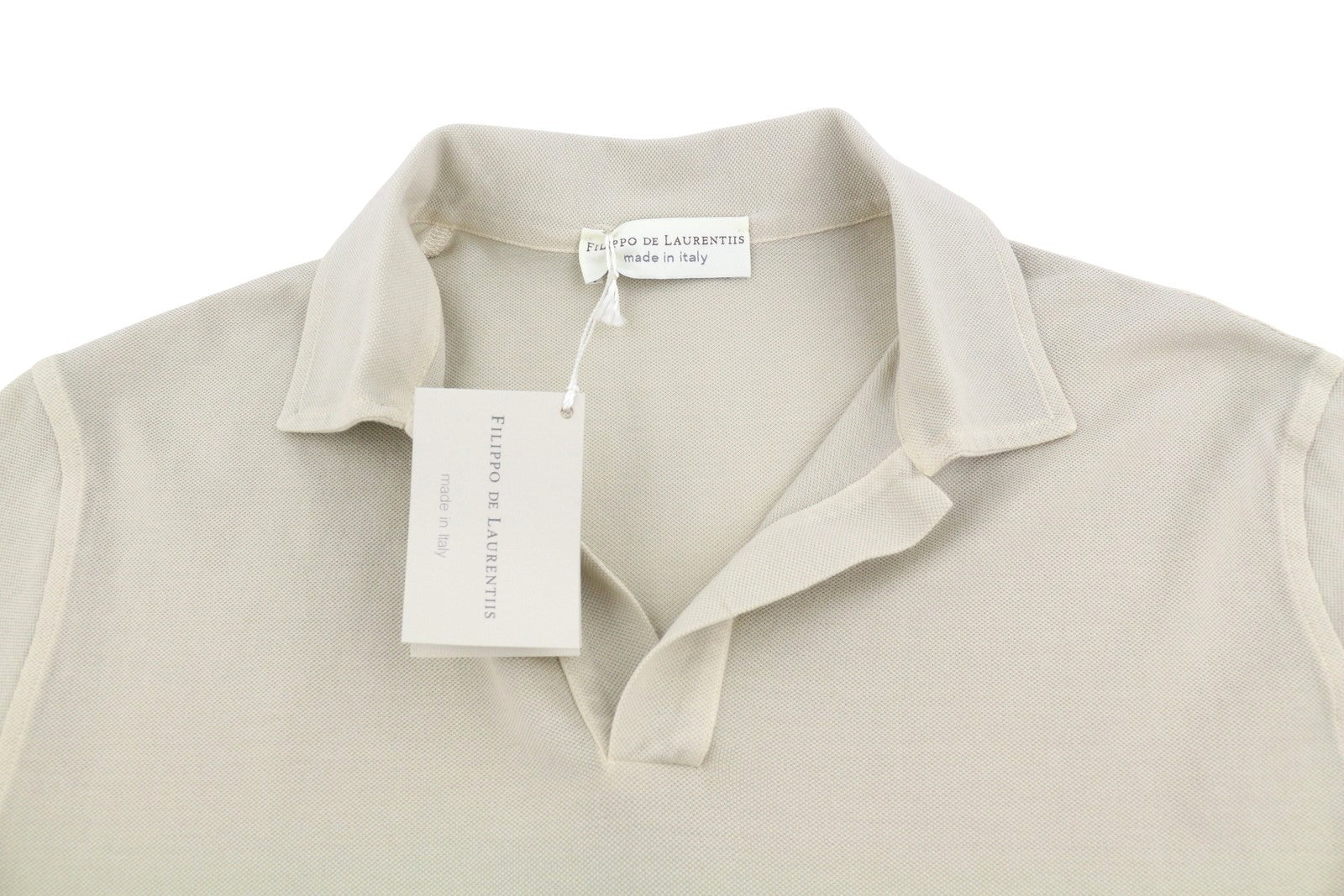 FILIPPO DE LAURENTIIS Skipper Men Polos IT52 L Beige Cotton Short Sleeved