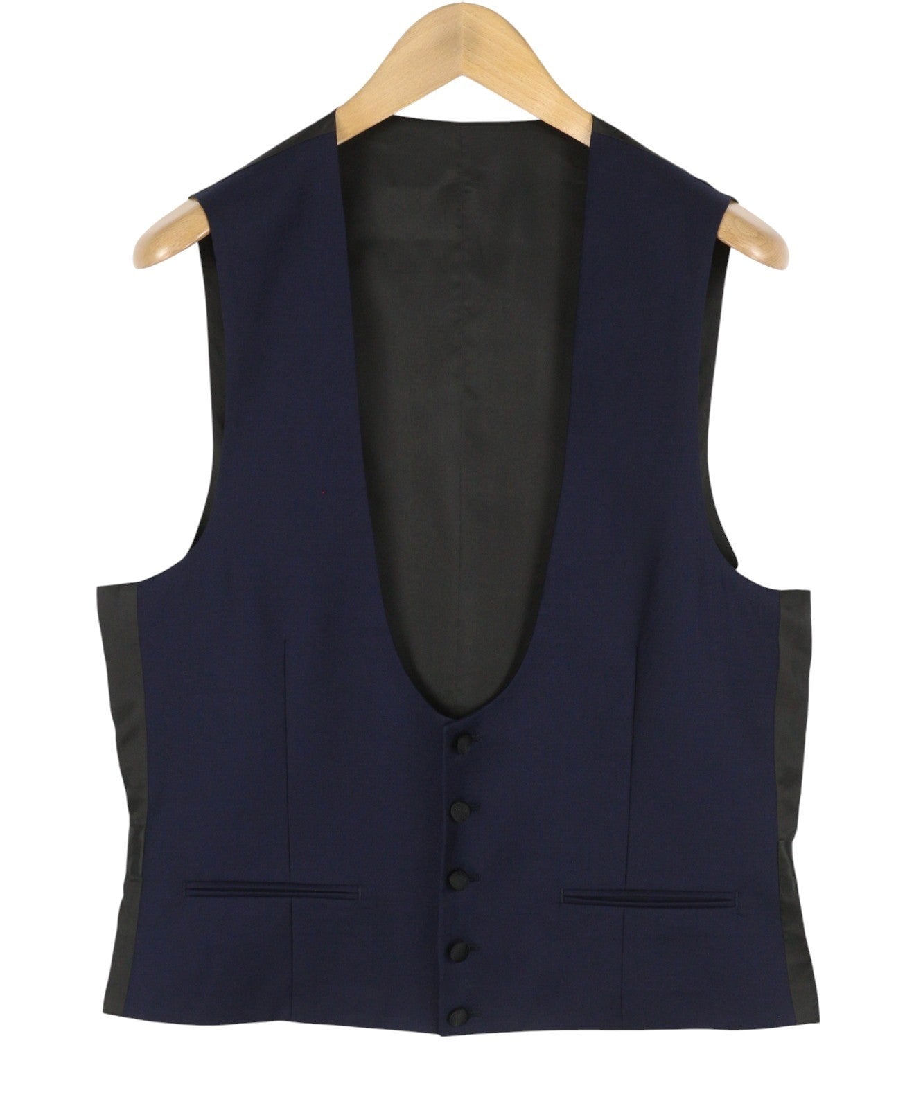 SUITSUPPLY Lazio Tuxedo FL Men Suit UK42L W36 Dark Blue Silk Wool Slim 3PC