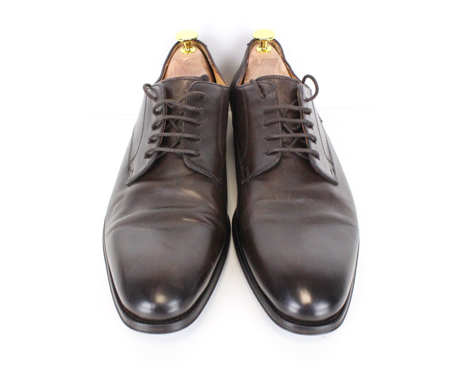 SUITSUPPLY Men Formal Shoes EU43/UK9 Dark Brown Leather Lace-Up Derby Classic