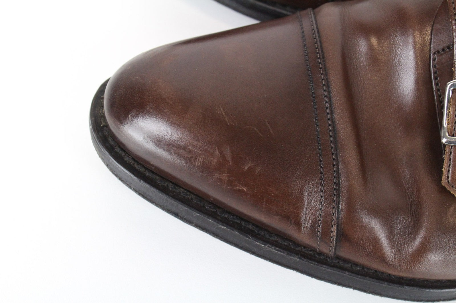 SUITSUPPLY Men Formal Shoes EU42.5/UK8.5 Brown Calf Leather Double Monk Strap