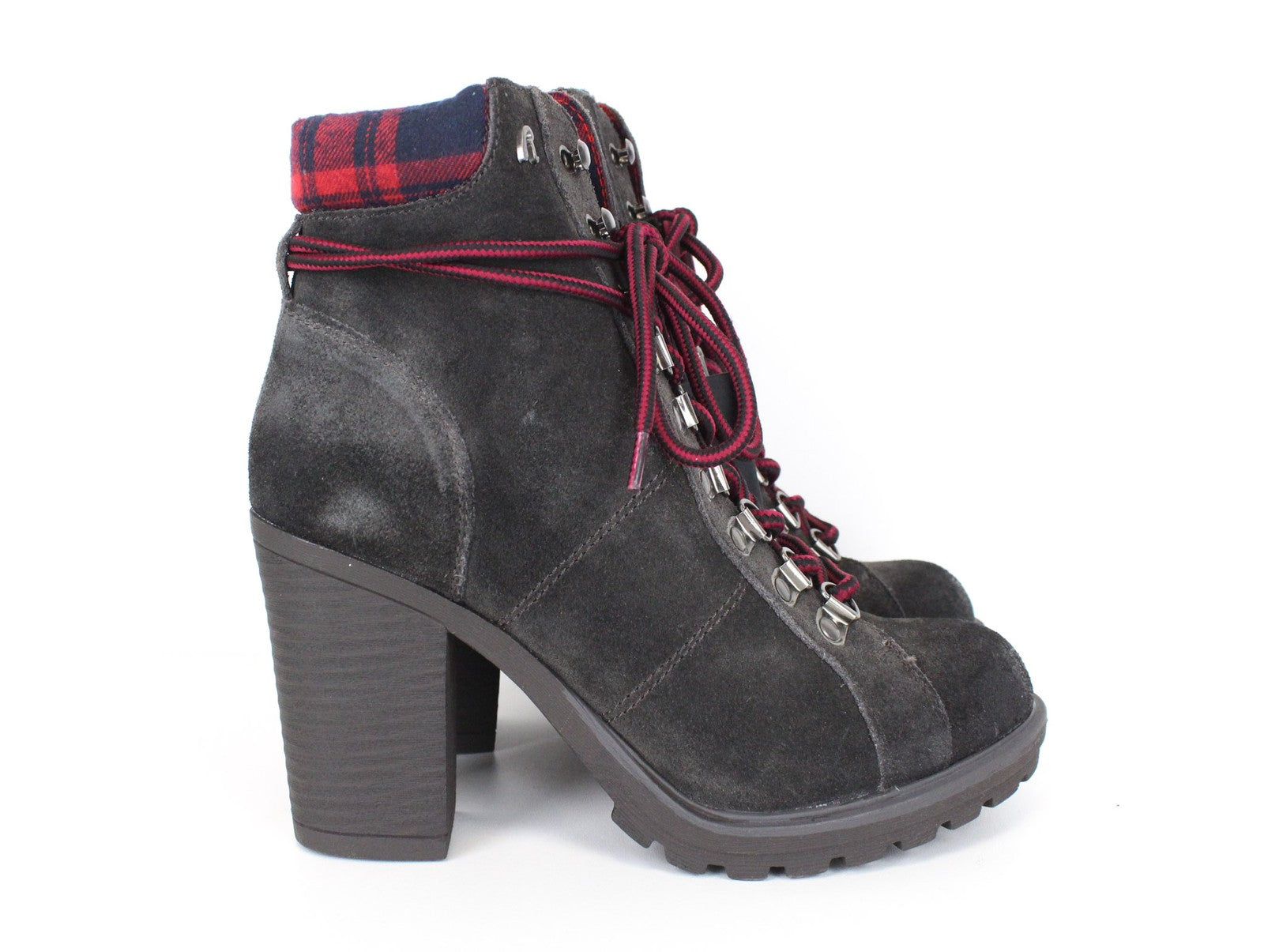 REPLAY Women Shoes EU36/UK3.5 Brown Suede Leather High-Heeled Lace-Up Ankle