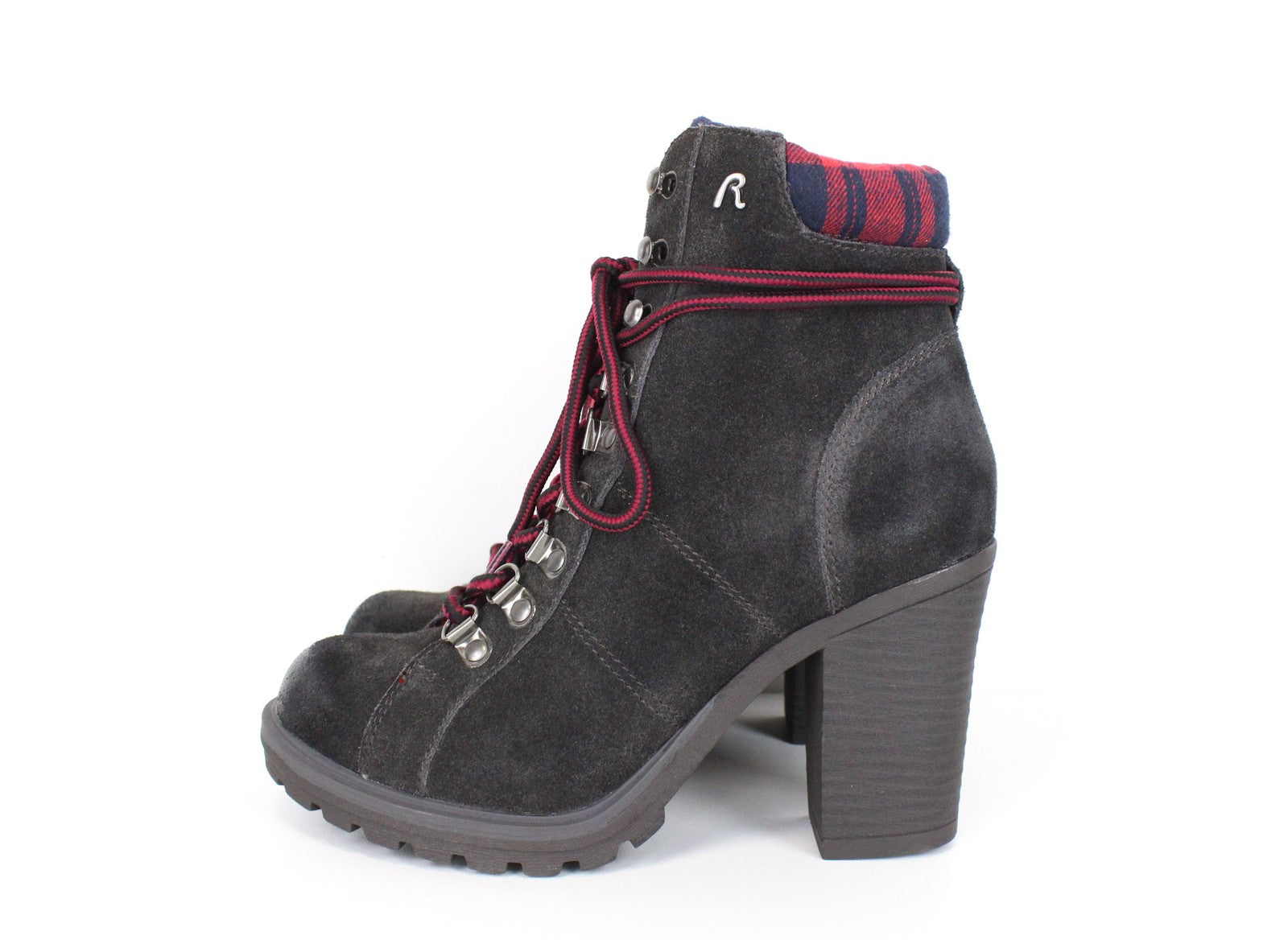 REPLAY Women Shoes EU36/UK3.5 Brown Suede Leather High-Heeled Lace-Up Ankle
