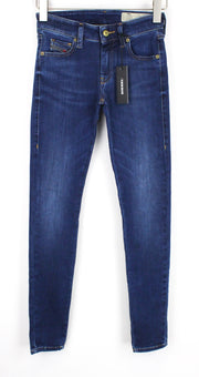 DIESEL Slandy-Low R98AJ Women Jeans W25/L32 Blue Stretch Super Slim Skinny Fit
