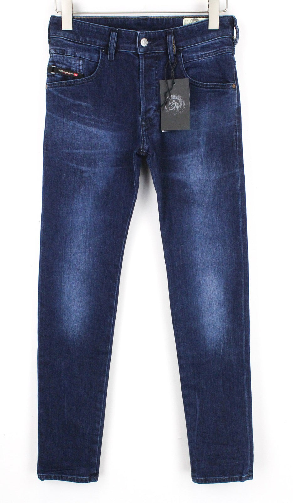 DIESEL D-Bazer 083AT Men Jeans W26/L32 Dark Blue Stretch Tapered Fit Buttoned