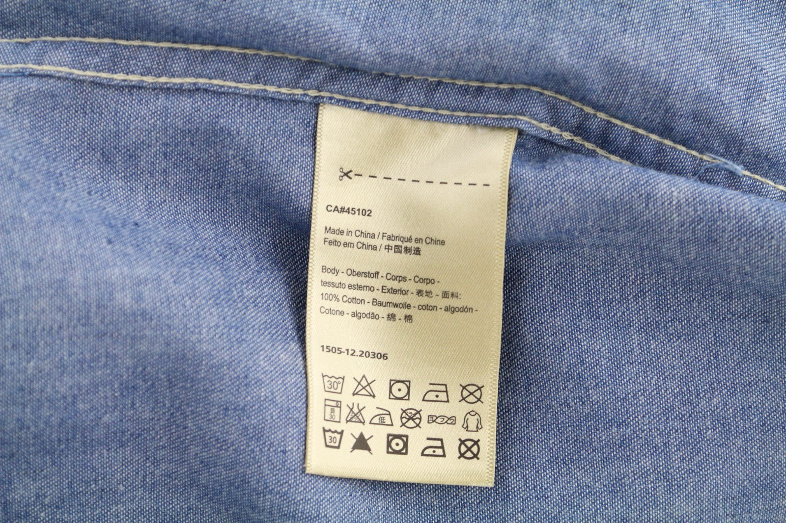 SCOTCH & SODA Men Shirt S Mid Blue Denim-Like Western-Style Classic Pure Cotton