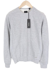DIESEL S-Willard Men Sweatshirt S Light Grey Melange Crew Neck Felpa Ribbing