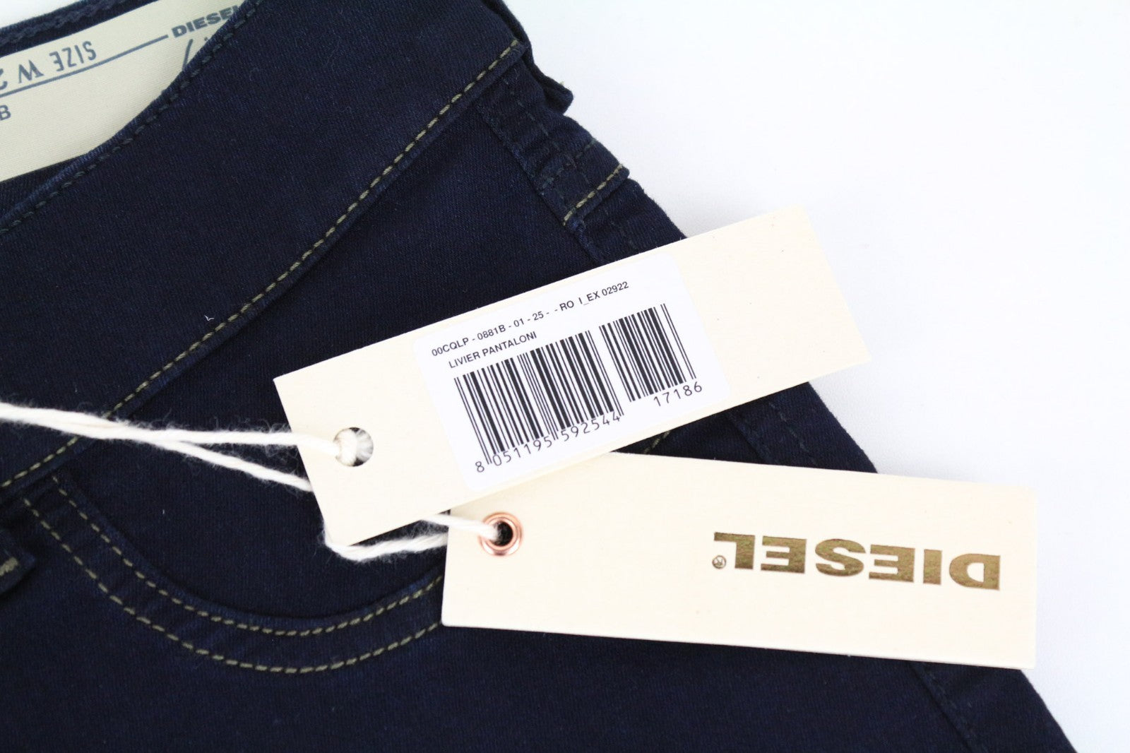 DIESEL Livier 0881B Women Jeans W25 Jegging Blue Super Slim Stretch Low Waist