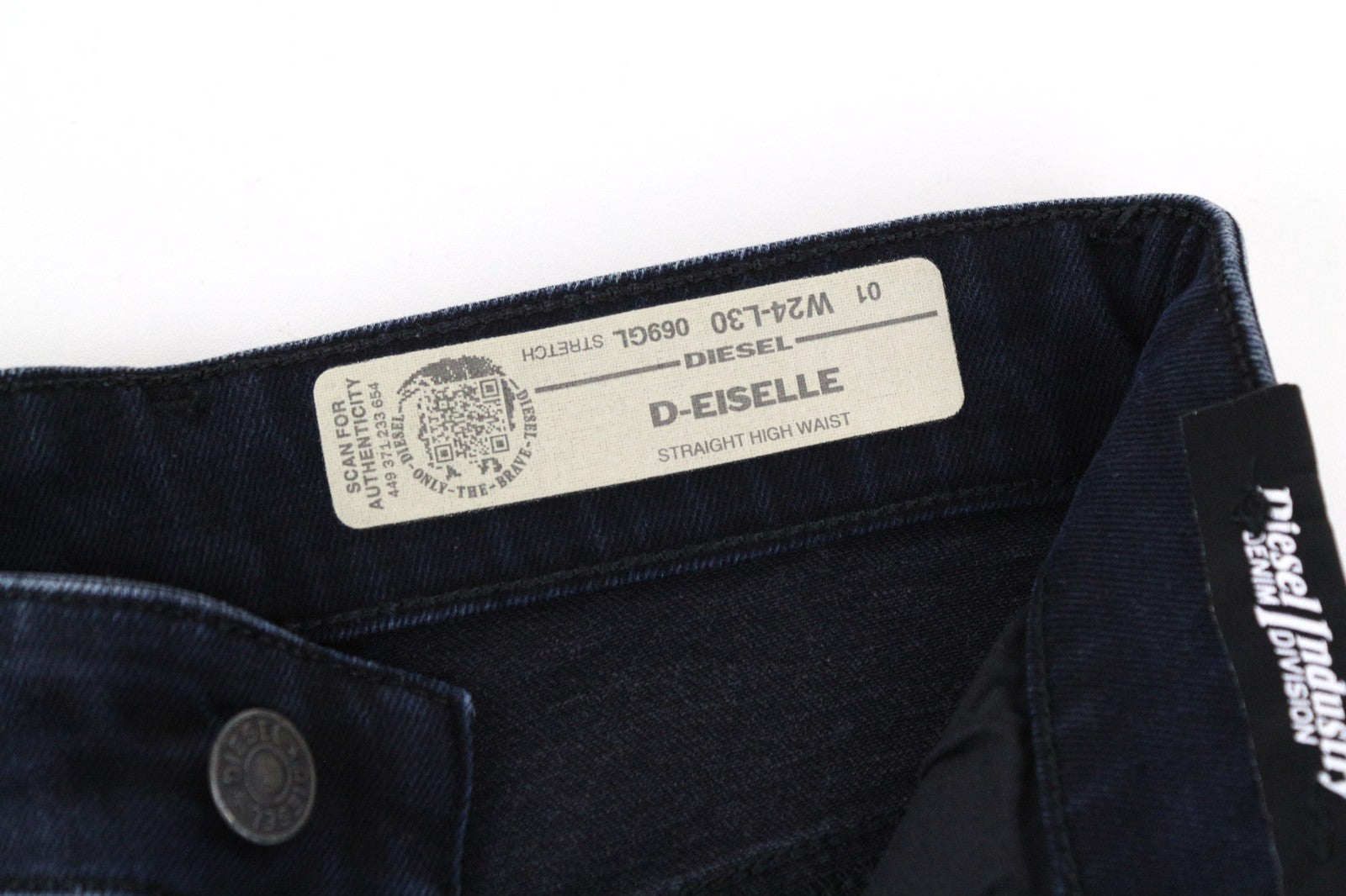 DIESEL D-Eiselle 069GL Women Jeans W24/L30 Blue Straight Stretch High Waist