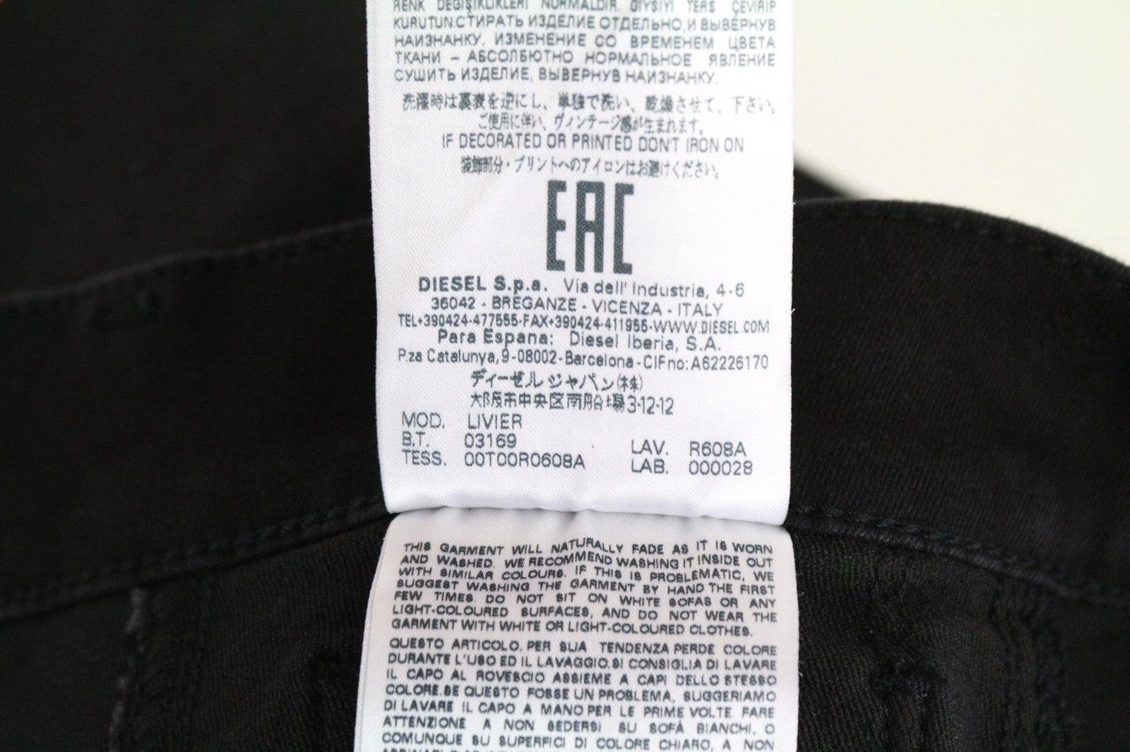 DIESEL Livier R608A Women Jeans W25 Black Super Slim Stretch Jegging Low Waist