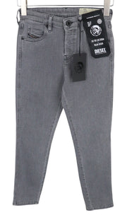 DIESEL Babhila 0890S Women Jeans W24/L30 Grey Slim Skinny Fit Stretch Buttoned