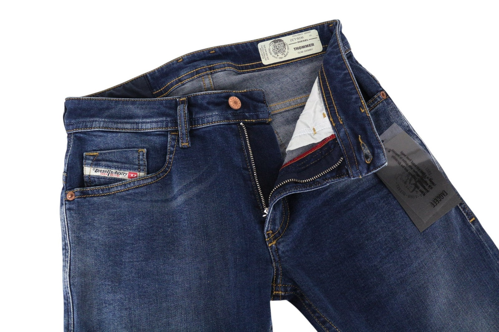 DIESEL Thommer 083AD Men Jeans W29/L32 Mid Blue Slim Skinny Fit Stretch Zip-Fly