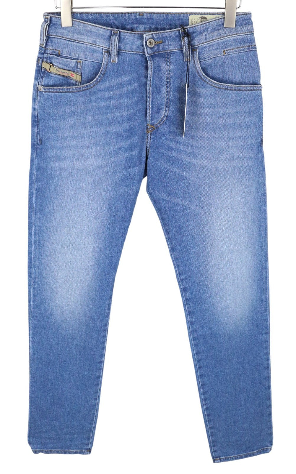 DIESEL D-Bazer 087AQ Men Jeans W29/L32 Mid Blue Tapered Fit Stretch Buttoned