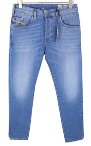 DIESEL D-Bazer 087AQ Men Jeans W29/L32 Mid Blue Tapered Fit Stretch Buttoned
