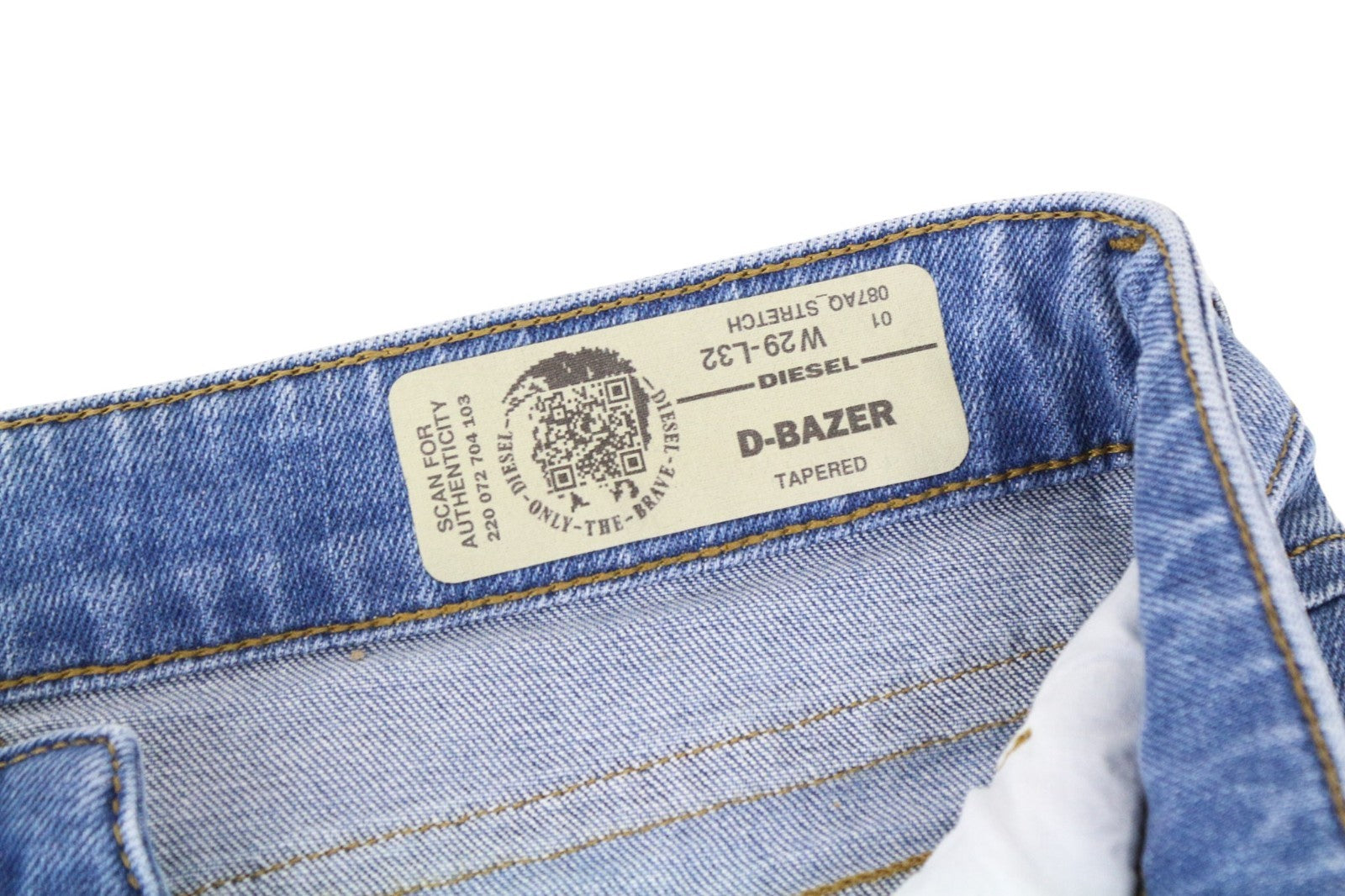 DIESEL D-Bazer 087AQ Men Jeans W29/L32 Mid Blue Tapered Fit Stretch Buttoned