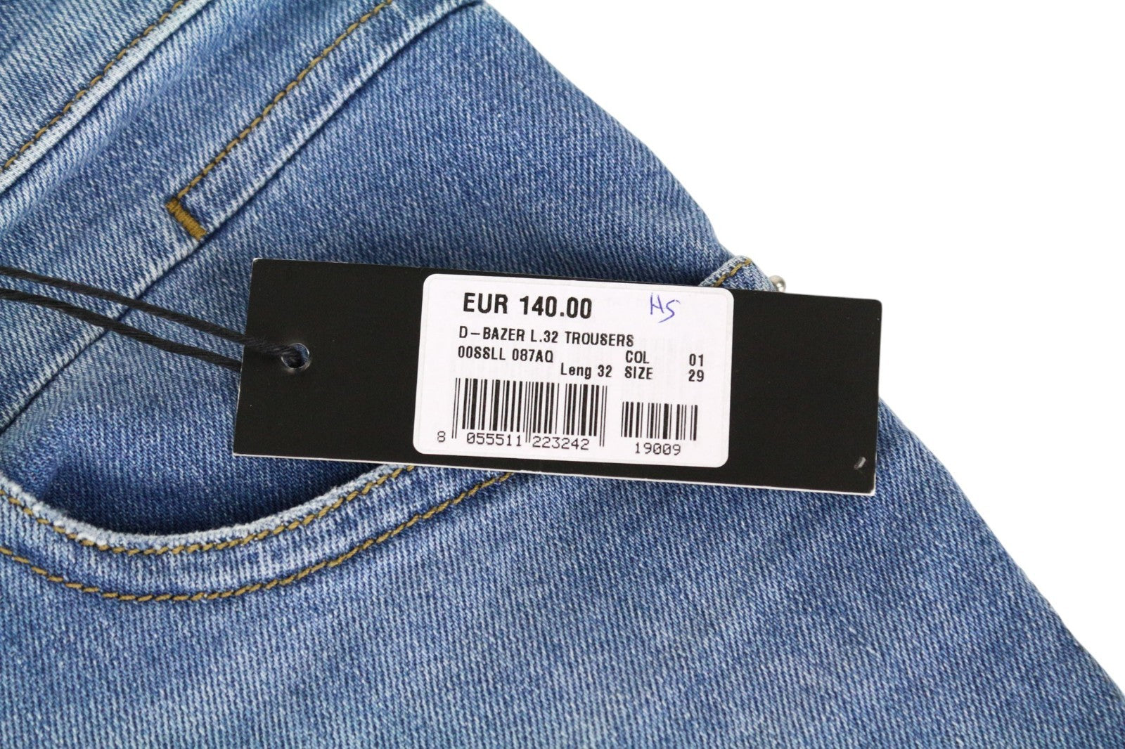 DIESEL D-Bazer 087AQ Men Jeans W29/L32 Mid Blue Tapered Fit Stretch Buttoned