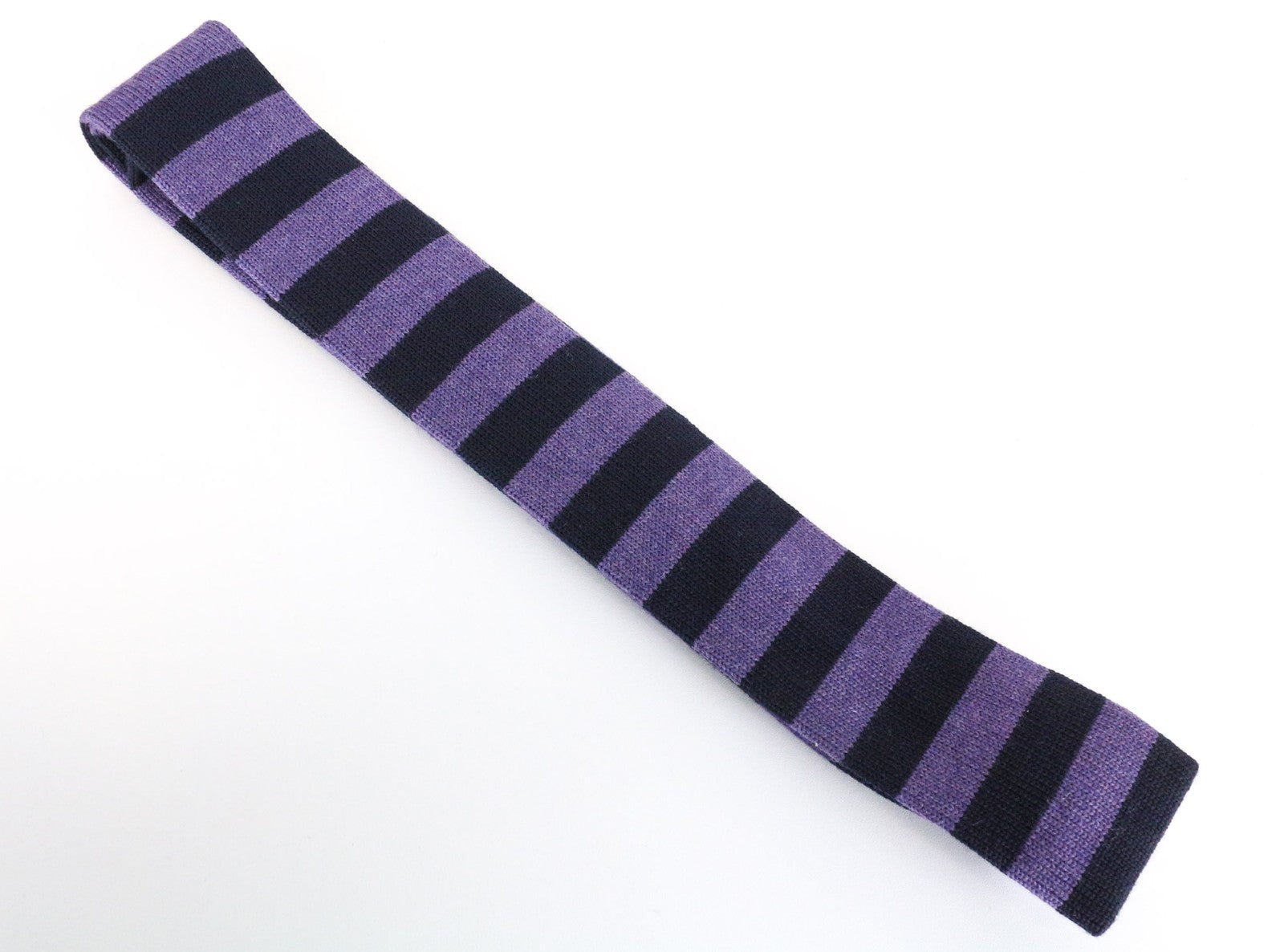 SUITSUPPLY Men Tie 150 x 6 cm Purple Pure Wool Knitted Striped Squared-End